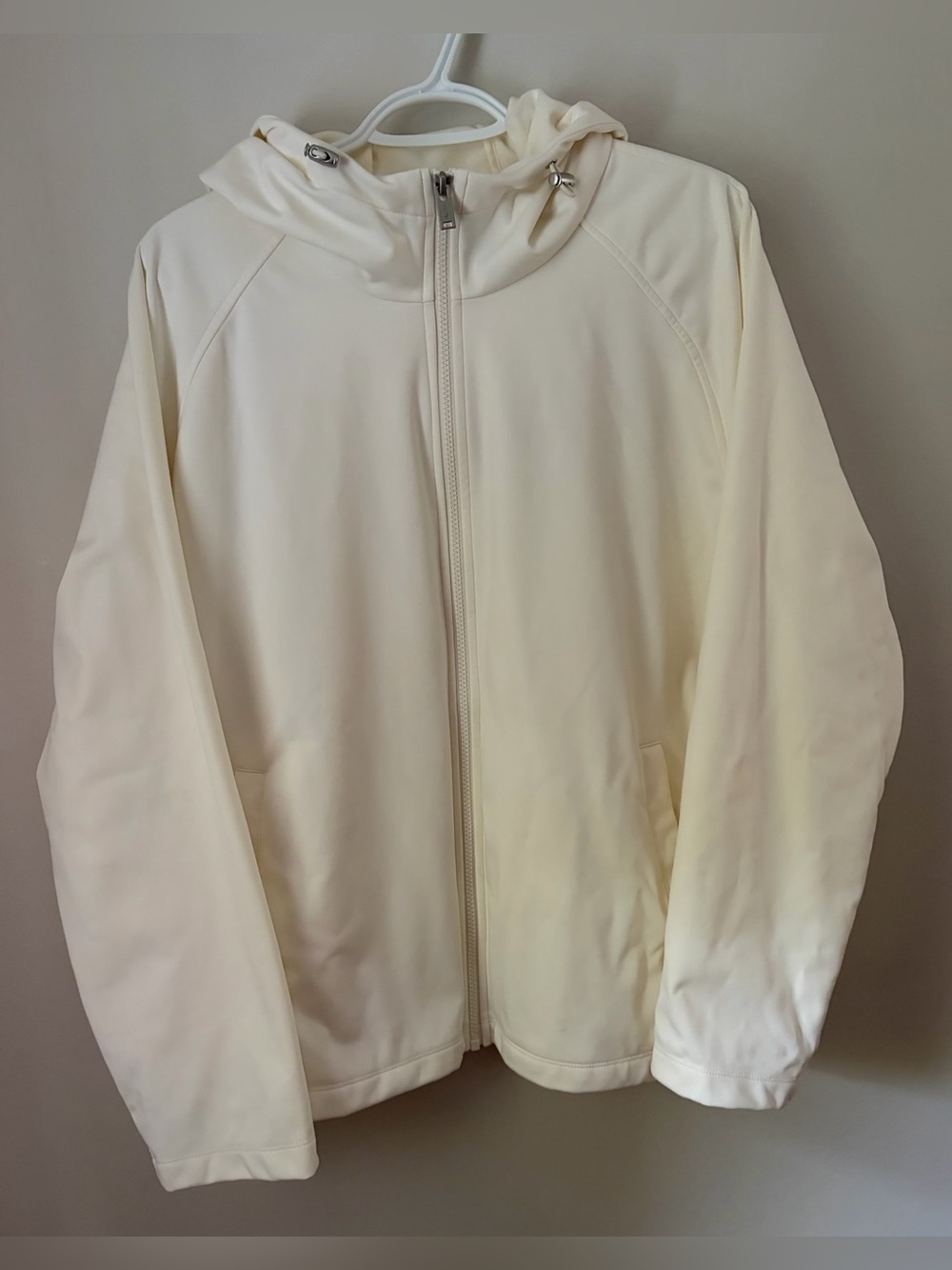 Hooded Zip-Front Jacket XL - Cream